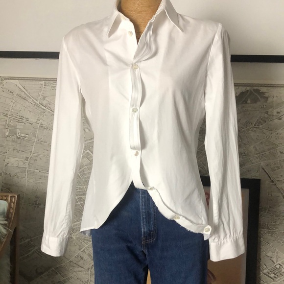 Yohji Yamamoto Tops - YOHJI YAMAMOTO, Classic White Button-Down Shirt Size S